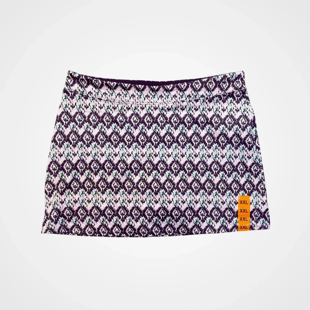 Tranquility by Colorado Clothing Womens XXL Purple Ikat Diamond Active Skort NWT